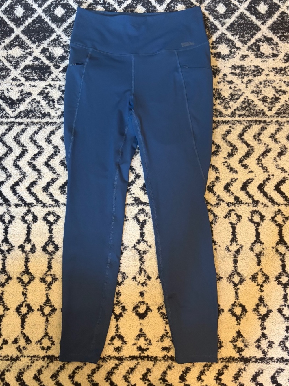 NWOT Eddie Bauer Women's M Trail Tight Leggings Blue High-Rise Pockets Outdoor